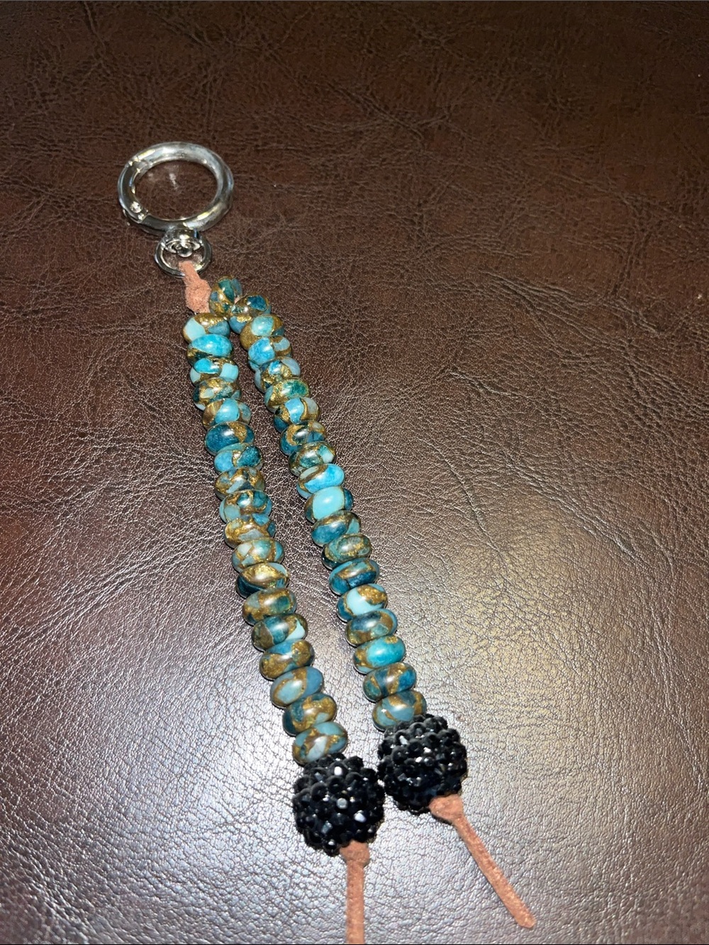 Beaded genuine stone Tassel Keychain - Unbranded